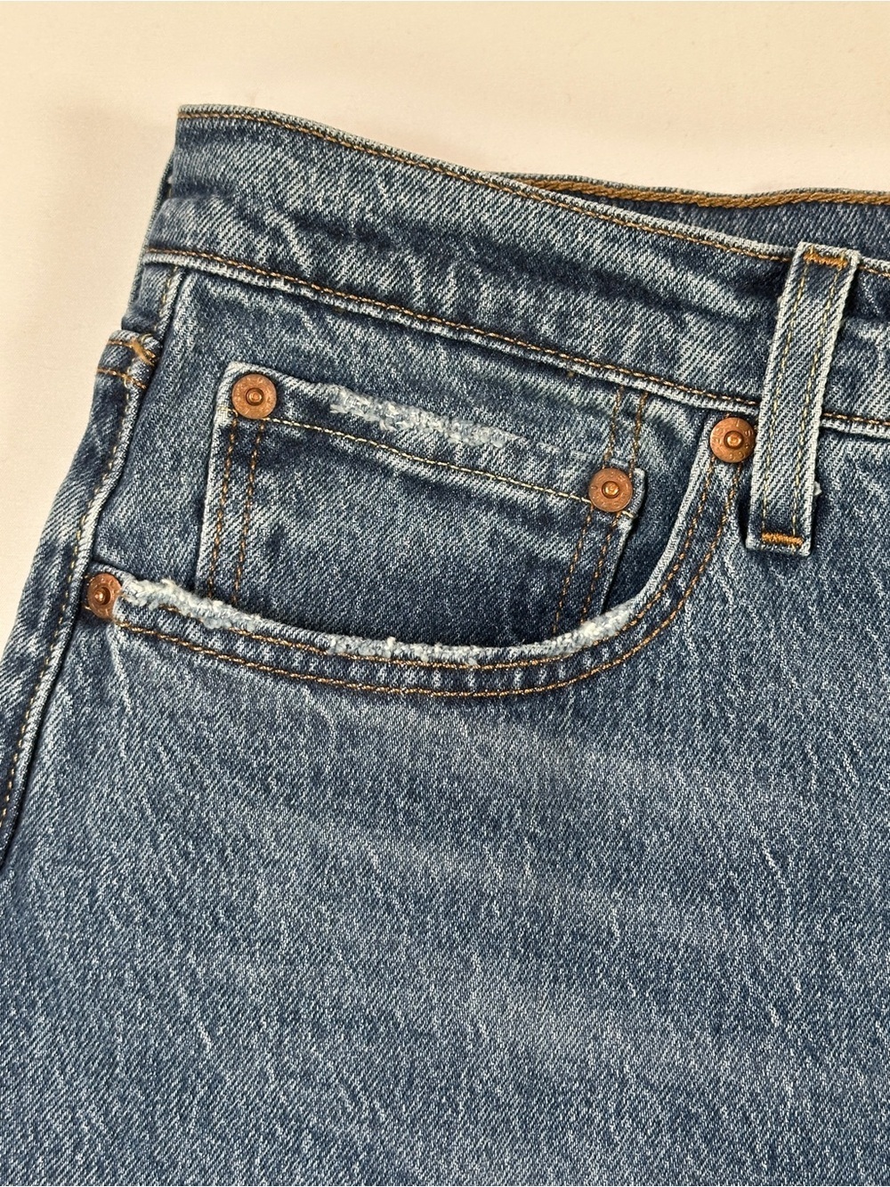 Levi’s 501 High Rise Straight Leg Denim Jeans Medium Wash Stretch W32 L30 90s - Picture 4 of 13